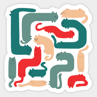 Squiggly Cats Sticker